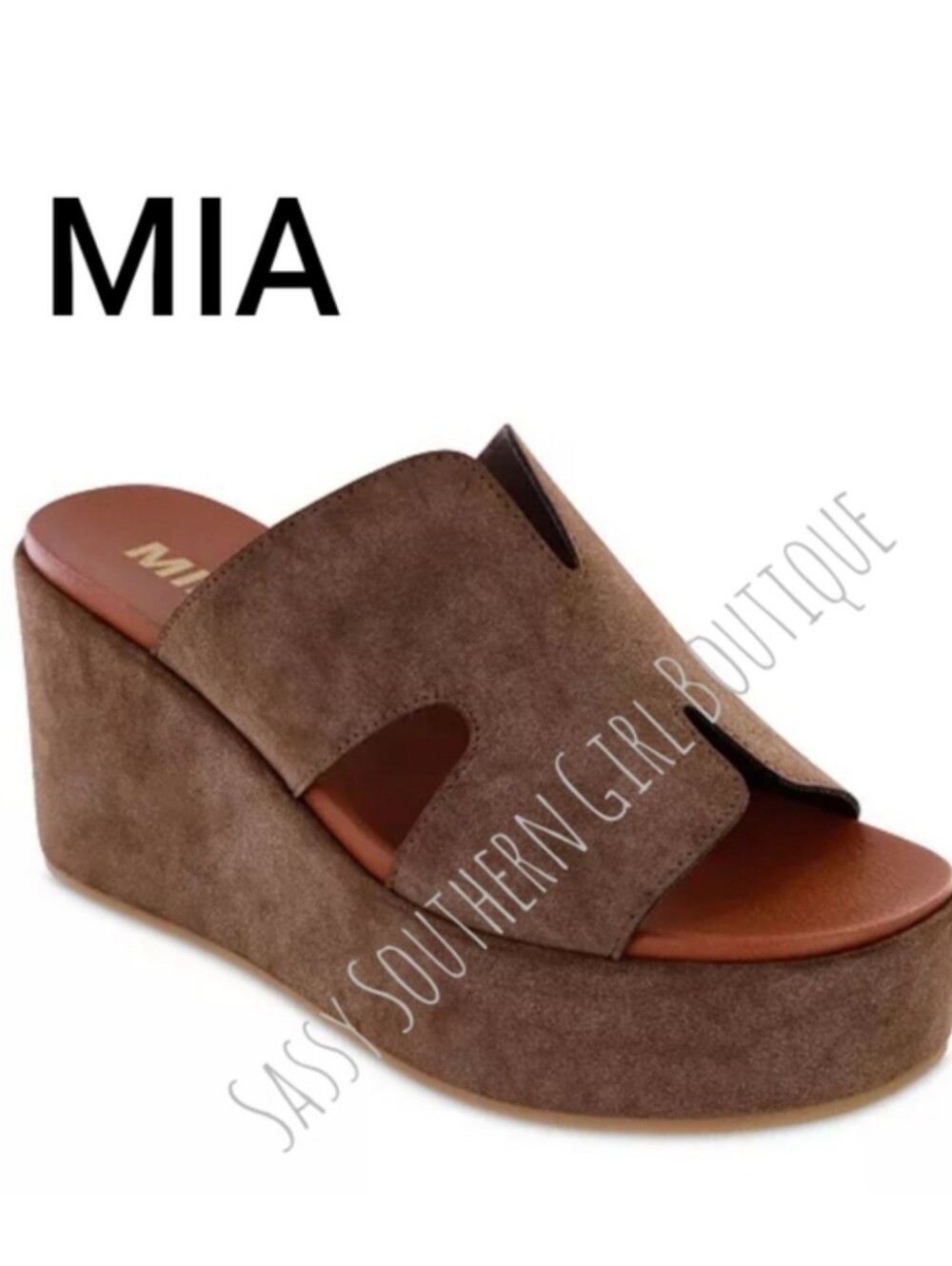 🆕⭐MIA Brown Suede Platform Sandals